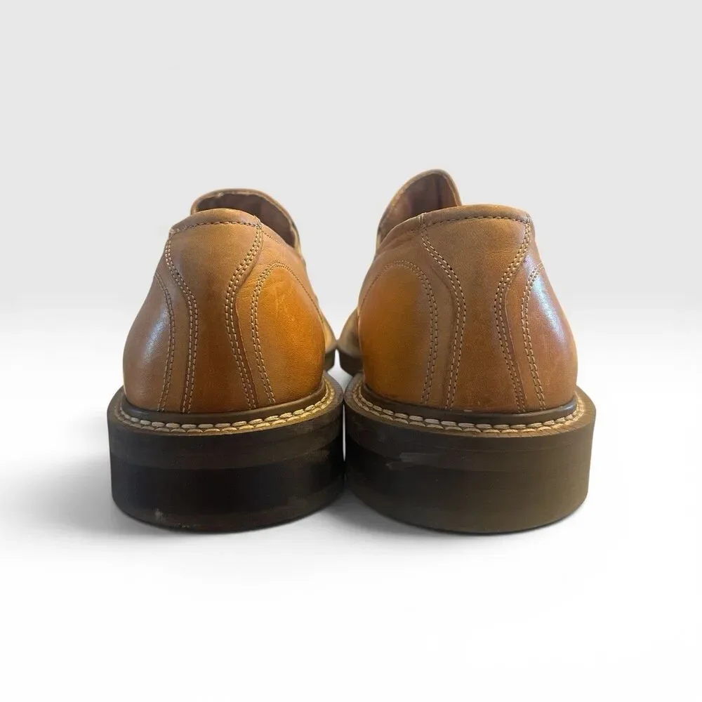 Bottesini Brown Leather Slip On Loafers Italy Men’s 10.5 M Dress Comfort Shoes
